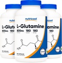 Nutricost L-Glutamine 800 mg, 180 kapsúl (3 fľaše)