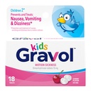 Gravol Kids Žuvacie tablety na nevoľnosť, úľavu od žalúdočnej a pohybovej choroby, bezfarbenie, Cherry Flavor, vek 2 až 12, 18ct