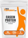BulkSupplements.com Casein Protein Powder - Micellar Casein Powder, Slow Digesting Protein - Unflavred & Gluten Free, 30g per Serving, 250g (8,8 oz) (Pack of 1)