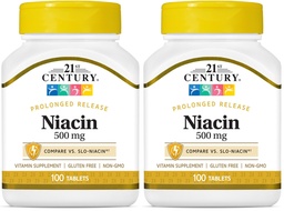 21st Century Niacin 500 mg Tablety s predĺženým uvoľňovaním, počet 100 (27474) (dávka 2)