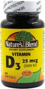 Zmes vitamínu D3 v prírode 25 MCG (1000 IU) Jednoduché prehltnutie, 100 SOFTGELOV
