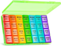 XL veľké týždenné pilulky Organizátor 4 časy za deň, 7-Day pilulky boxy a Organizátor AM PM, Big Compartments pilulky prípad, mesačný medikácie Organizátor 28 dní dispenzér pre rybie oleje