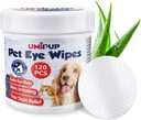 Psie očné utierky, Dog Tear Stain Remover for Dogs & Mačky, 120ks Odstrániť očný výboj, Kokosový olej Cat Eye Wipes, Tear Stain Wipes pre psov Zabraňuje očné infekcie, prírodné zložky