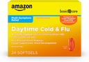 Amazon Basic Care Daytime Cold and Flu Relief Softgels, Non-Drowsy Cold Medicine, Relief of Pain, Fever, Cough, Sore Throat, Nosal Congestion, 24 gróf