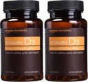 Elements Vitamín D3, 5000 IU, 180 Softgels, 6 mesiacov (Packaging May Vary), podporuje silné kosti a imunitné zdravie (Pack of 2)
