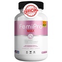 FemiPro MAX Ženský doplnok na podporu moču, 60 kapsúl, extra sila kontroly močového mechúra s Cranberry, Hibiscus, púpava, Vegan, bez lepidla (1)
