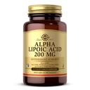 Solgar Alpha Lipoic Acid 200 mg, 50 Rastlinné kapsuly - Antioxidačná podpora - Pomáha recyklovať Glutatión, vitamín C & E, CoQ-10 - Non-GMO, Vegan, Gluten Free, Dairy Free, Kosher - 50 Servings
