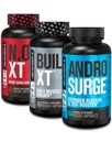 Jacked Factory N.O. XT doplnok oxidu dusnatého, Build-XT svalového Builder, & Androsurge Estrogen blokátor pre mužov