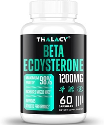 1200MG Beta Ecdysterone Supplement, 98% Maximálna čistota Ecdysterone Doplnky pre Lean Muscle Mass, Atletický výkon a sila, 60 Kapsule