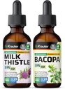 BIO KRAUTER Milk Thitle Tincture 2 Fl. Oz. & Bacopa Tincture 2 Fl. Oz.