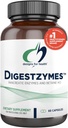 Dizajn pre Zdravie Digestzymes - Tráviace enzýmy + Betaín Hydrochlorid na Relief na plyn a kyslík - Pepsin, Ox Bile, Lactase Enzyme & Lipase Enzymes od Digestion (60 kapsúl)