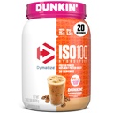 Dymatizovať x Dunkin' Cappuccino ISO100 Srvátkový proteínový prášok, 95 mg kofeínu, 25g proteínu5,5g BCAA, 120 kalov, bez lepku, 1g tuku, 1g cukru, 2g Carb (20 porcií)