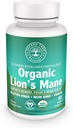 Organic Lion's Mane Mushroom Capsules - 1000mg High Potency - Brain Boost, Focus & Immune Support - Non-GMO, Vegan, 60 Count