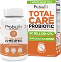 Probulin Total Care Probiotic Supplement, Daily Gut, Digestive, and Immune Health Probiotics Kapsule pre mužov a ženy, 20 miliárd CFU, Vegan, 90 gróf fľašu