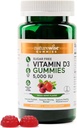 NatureWise vitamín D3 5000 IU Gummy - bez cukru zmiešané Berry chuť - vitamín D Gumies pre dospelých, podporuje odolnosť, svalová a kostná sila - želatína-bez, bez GMO- 60 Gummy[1-Mesiac dodávky]