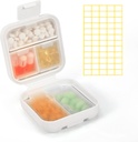 Dynippy Daily Pill Organizátor 5 Kompartmenty Prenosný dôkaz vlhkosti Malá tabletka Prípad pre vreckové Purse Travel Pill Box Prenosná medicína Vitamínový rybí olej držiak kontajnera (biela)