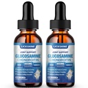 2 balenie Glukozamín Chondroitín MSM tekuté kvapky - extra sila Joint Suplement for Adults with Quercetin Boswelia, Bromelain, Hyaluronic Acid, Antioxidant Immune Support (4 Fl oz)