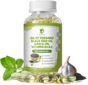 Lukaree Oregano Oil Capsules with Black Seed Oil, Cesnak Oil, Vitamín D3 E, 99% High Concentrated Carvatrol - Antioxidant, Immune & Digestive Support*, 120 Softgels Caps, 60 Day Supply, Non GMO GMP