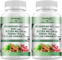 GREENPEOPLE Berberine Supplement with Ceylon škorica - 120 gróf Berberine 1500mg Berberine HCL Kapsule s horkou Melon/Artichoke extrakty & Natural Herbs for Immune Support 2 Balenie