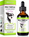 Mliečna bodliak pre psy, pes Pečeň Podpora kvapky - Psie mlieko bodka pomáha Psie pečeň Detox, Pet Supplement Treats with Salmon Oil, Curcumin C3 Complex a Omega 3 EPA & DHA, Bacon Flavor - 2 fl.oz