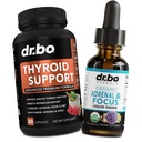 Podpora štítnej žľazy a Adrenal Focus kvapky - Suplement štítnej žľazy Complex s L-Tyrosine Selenium Iodine & Organic Adrenal podpora Doplnky Focus Liquid kvapky - Prírodný mozog a pamäť únava