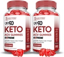 Justified Laboratories (2 Pack Go 90 Keto ACV Gummies Extreme 2000MG Go90 Keto Gummies Apple Cider Vinegar Formulated with Pomegranate Beet Juice Powder B12 Vegan Non GMO 120 Gummys