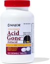 MAJOR kyselina prešla mimoriadnou silou Antacidá Žuvacie tablety - Anti-Acid Relief - Acid Reflux Medicine pre dospelých - Narušenie žalúdka, kyslé tráviace ťažkosti, a pálenie záhy Relief - Long-Lasting - 100 Počet