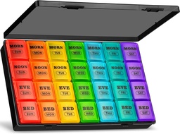 XL veľké týždenné pilulky Organizátor 4 časy za deň, 7-Day pilulky boxy a Organizátor AM PM, Big Compartments pilulky prípad, mesačný medikácie Organizátor 28 dní dispenzér pre rybie oleje