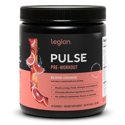 LEGION Pulse pred tréningom - Všetky prírodné oxidu dusnatého Drink na zvýšenie energie, Kreatín bez, prirodzene sladené, Beta Alanyne, Citrulín, Alpha GPC (Blood Orange)