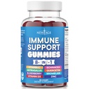 NEW AGE 8 in 1 Immune Support Booster Supplement with Elderberry, Vitamin C and Zinc 50 mg, Vitamín D 5000 IU, Quercetin & Bhomelain (8 in 1 Gummies (Pack of 1))