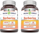 Amazing Formules Berberine 1000mg Per Serving Capsules Supplement 