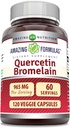 Amazing Formulas Quercetin 800mg with Bromelain 165mg, 120 Veggie Capsules Supplement | Non-GMO | Gluten Free | Made in USA