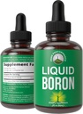Liquid Boron Supplement pre mužov a ženy. Mined v USA. Vegan + Ionic Trace Minerálne kvapky s vysokou biologickou dostupnosťou pre kosti, Spoločné zdravie. Nula cukru, žiadna horká chuť. Doplnky k bórovým komplexom