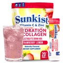 Frozen Bean Sunkist Kolagen Drink Mix - Hydratácia Jahodový citrón Electrolyte Drink pre ženy s vitamínom C, Zinok, Kolagén Peptidy, prirodzene ochutené - 20 Balenie