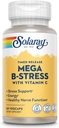 SOLARAY Mega vitamín B-stres, timed-Release vitamín B komplex s 1000 mg vitamínu C pre stres, energie, červených krviniek a imunitnej podpory, 60 dní záruka, Vegan, 20 Servings, 60 VegCaps