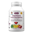 Andrew LESSMAN Andrew's Five favorites 120 Kapsule - Poskytuje 200mg Každý z koenzýmu Q-10, Resveratrol, EGCG, Pomegranate a Alpha Lipoic Acid, Výkonný Anti-Oxidant podpora, žiadne prídavné látky