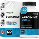 Obnoviť aktívne L-arginín doplnok 1000MG pre službu - Sila & Vytrvalosť, Essential for Protein Synthesis & Muscle Function, Fyzický výkon Booster - Made in Canada - 120 Tablety