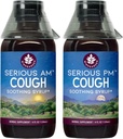 Záhradné byliny vážny kašeľ AM & PM Sirup - vážne AM non-Drowsy Kašeľ Sirup + vážne PM Kašeľ Sirup podporuje pokojný spánok pri tichom suchom alebo mokrom Kašeľ, 4oz Bundle