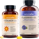 NatureWise Vitamín D3 5000iu (125 μg) 1 Rok dodávky pre zdravé svalovej funkcie, a imunitná podpora Organický ľanový olej Max 720mg ALA 