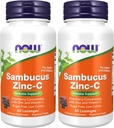 NOW Supplements, Sambucus Zinc-C with Elderberry Concentrate and Vitamin C, 60 Lozenges (Pack of 2)