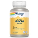 SOLARAY No Flush Niacin 500mg, Flush-free vitamín B3 Niacín, Energia a obehový systém Podpora, Vegan, Lab Overené, 100 Servings, 100 VegCaps