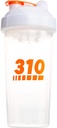 310 Nutrition Protein Shaker Fľaša Strava Náhradný Blender pohár na miešanie proteínové púdry, Citrónová zmes, a pred tréningom (Clear w/White Lid)