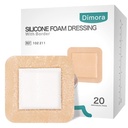 Dimora Silikónová pena Obliekanie s okrajom 20 Balenie Adhezín 4 "x4" vodeodolná rana Obväz pre rany starostlivosti