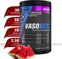 VASOBLITZ Award Winning Dual Nitric Oxide Pre Workout with NO3T Arginine Nitrate,L-Citrulline,Betaine Anhydrous,Calcium Lactate,Caffeine Free for Muscular Endurance(30 Serving) (Watermelon)