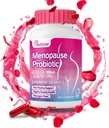 Dámske Menopauza Supplement - 120 miliárd CFU Dámske probiotiká pre pH rovnováhu - All-Natural Probiotiká pre Hot Flash, nočné potenie, Mood Swings & Hormone Balance - 60 Kapsule