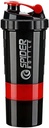 5 V 1 Protein Shaker fľaša - Profesionálne Series Shaker fľaša na proteíny Shakes a pre cvičenie Gym fľaša, s púdrom skladovanie, Pill zásobník, Mixing Ball,Shakes Cup (červená)