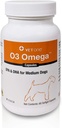 VetOne O3 Omega Soft Gel pre stredné psy - Esenciálna podpora mastných kyselín - Skin & Coat Supplement - 60 kapsúl