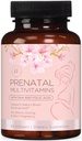Prenatálne vitamíny pre ženy s kyselinou listovou a DHA, Podpora rozvoja mozgu s folátom a Omega 3's, Multivitamín s vitamínom A, C, D, B6, B12 a železo, tehotenstvo doplnok - 60 Softgels