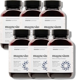 Smarter Nutrition Magnézium Complex - oneskorený glycinát horčíka + citrát, malát na spánok, relaxácia, svalovina a nervy + klinicky dokázaná L-teanína, tableta bez GMO-360 [180-dňová dodávka]
