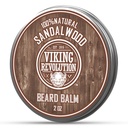 Viking Revolution Sandalwood Brada Balm - Brada maslo s arganovým olejom, bradový zmäkčovač pre mužov s jojobovým olejom - bradový zvlhčovač pre mužov s včelím voskom - medvedí vosk pre mužov (2oz, 1 balenie)